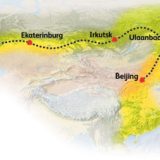 Carte de notre itinéraire en Transsibérien de Saint-Pétersbourg à Pékin