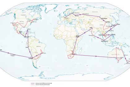 Carte du monde avec le planning prévisionnel de notre tour du monde