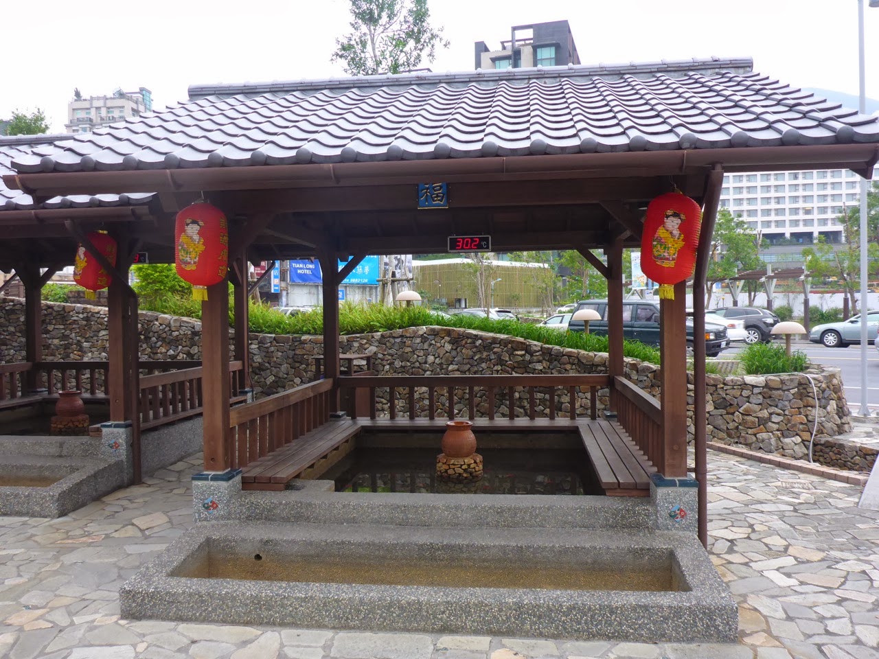 Pavillon d’un bain de pieds public à Jiaoxi