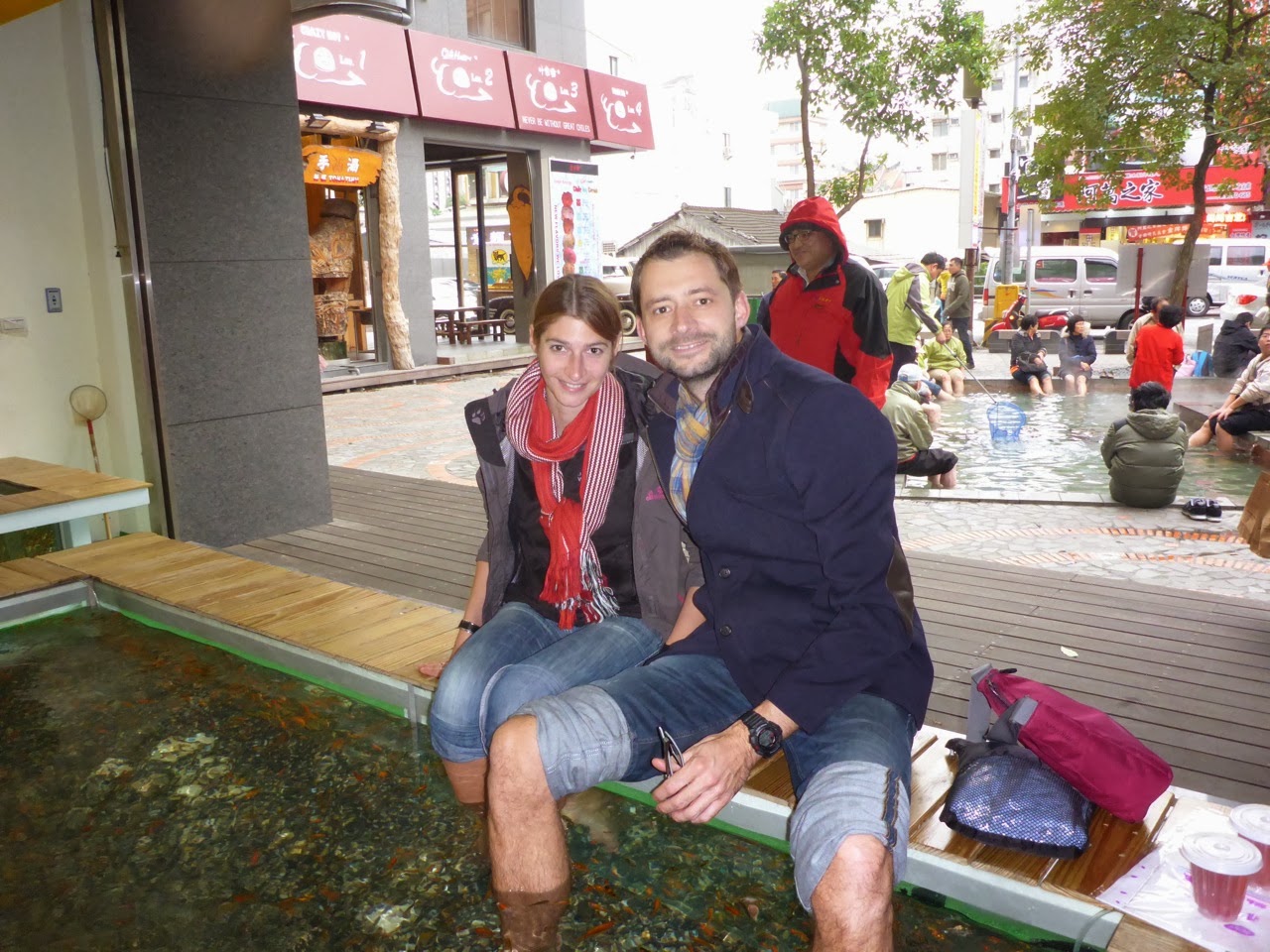 Bain de pieds en pleine rue de Jiaoxi