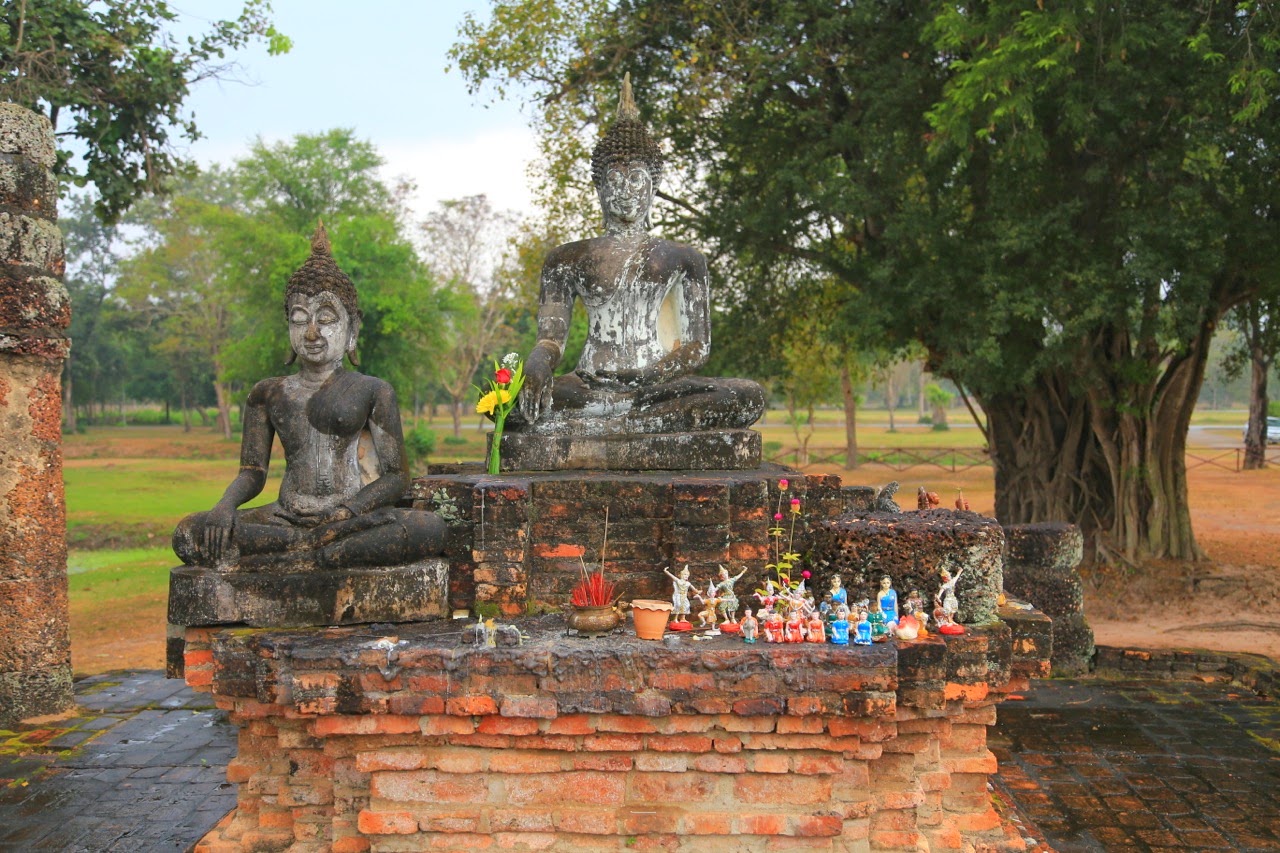 Bouddha assis sous un arbre