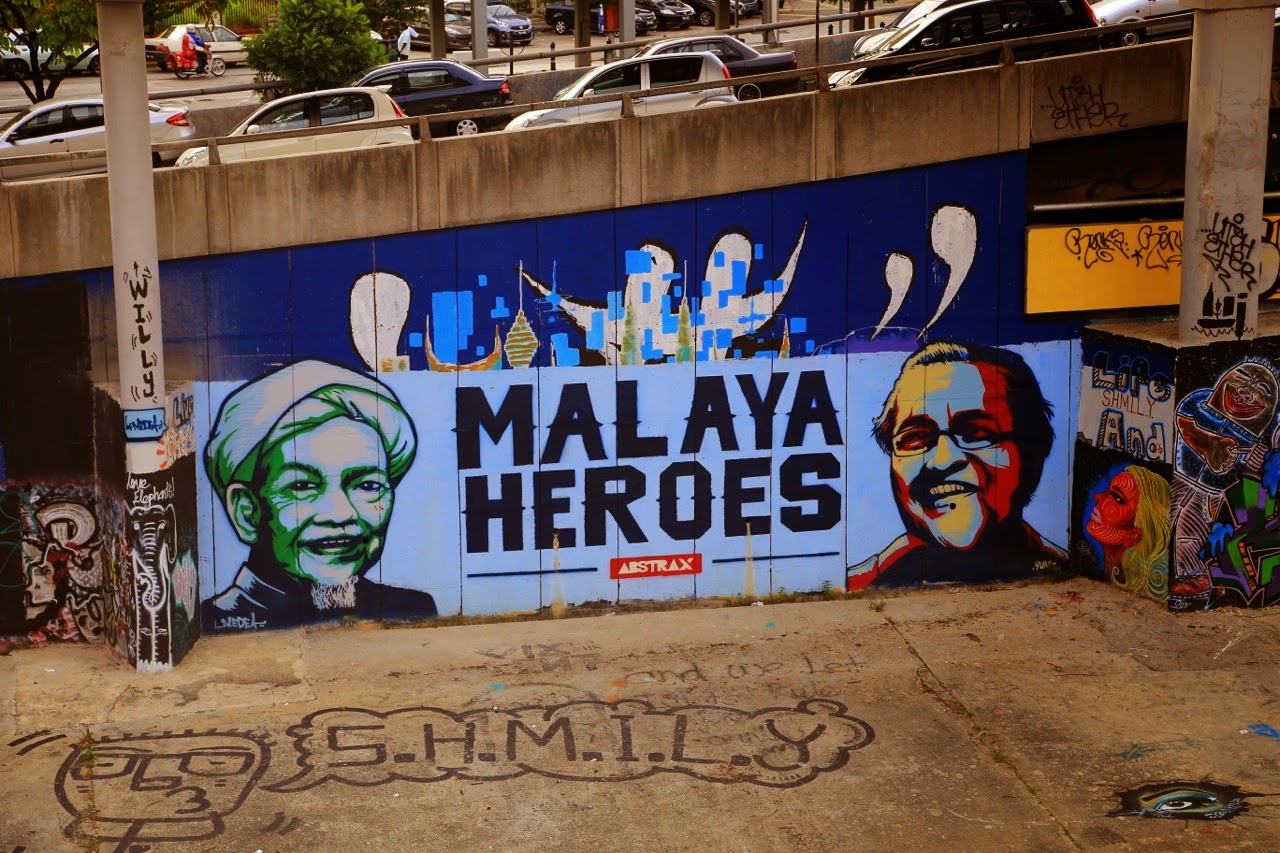 Fresque « Malaya Heroes » sur un mur