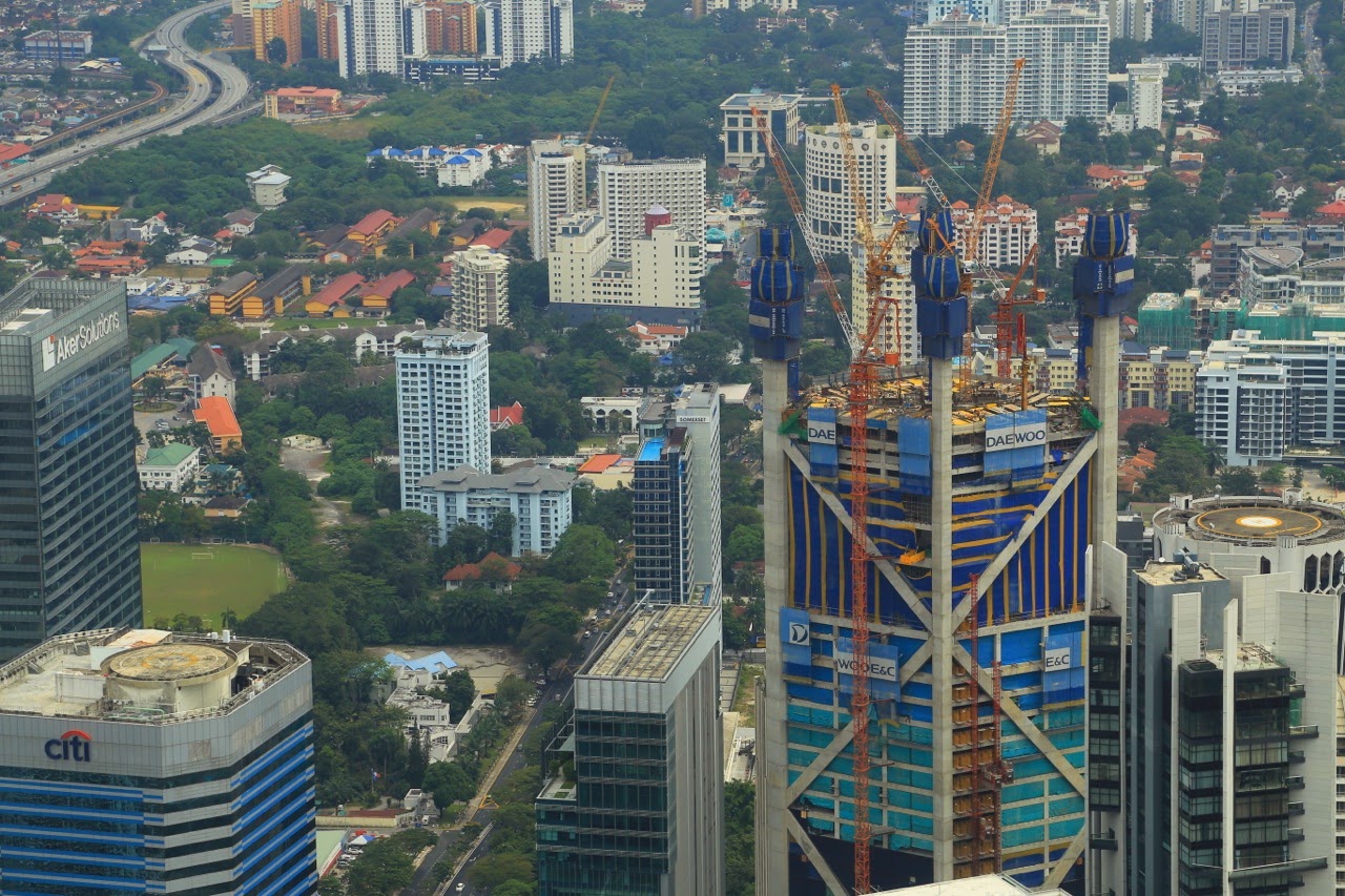 Quartier d'affaires vu d'en haut