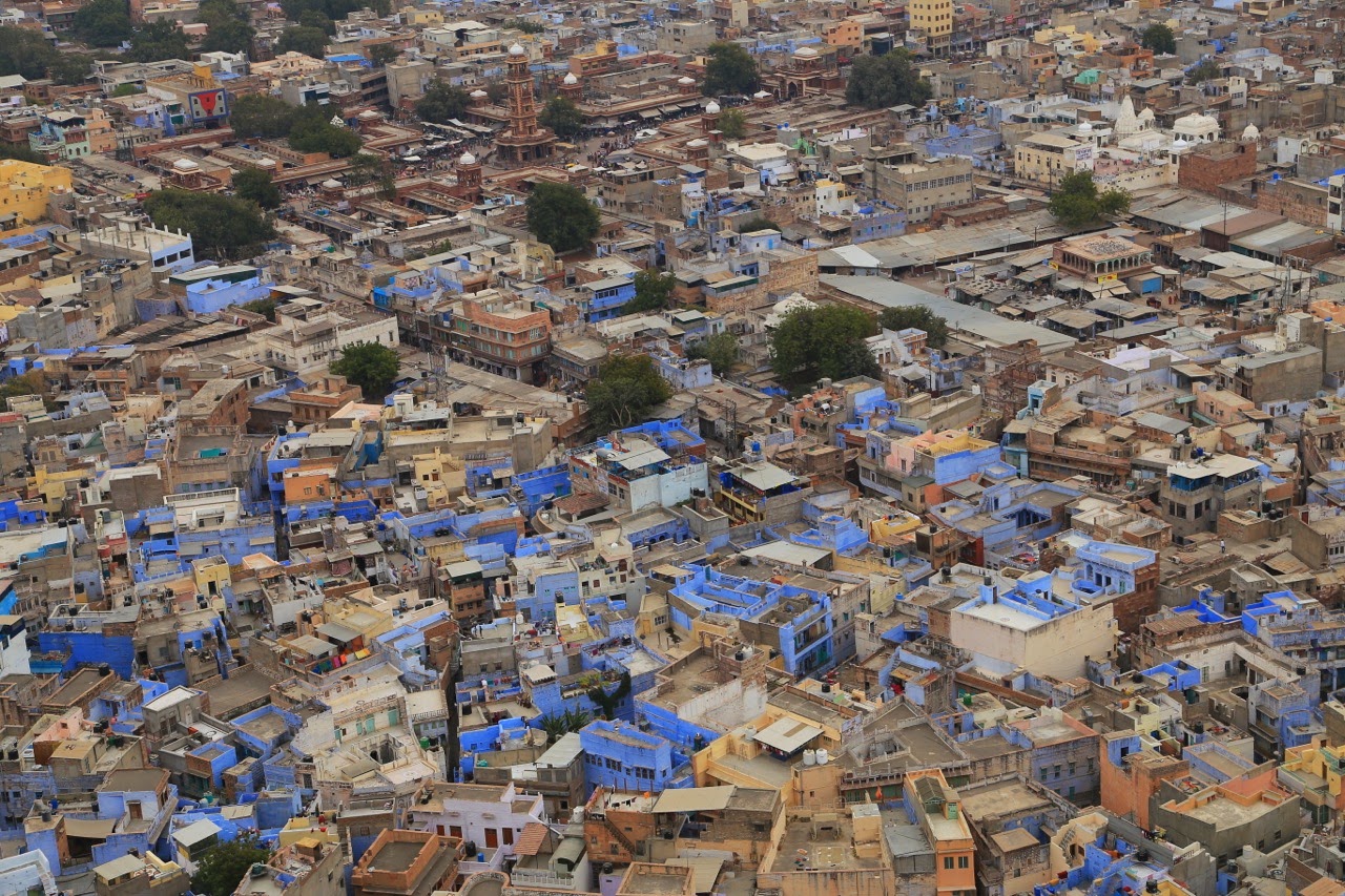 Les maisons bleues de Jodhpur vues du fort