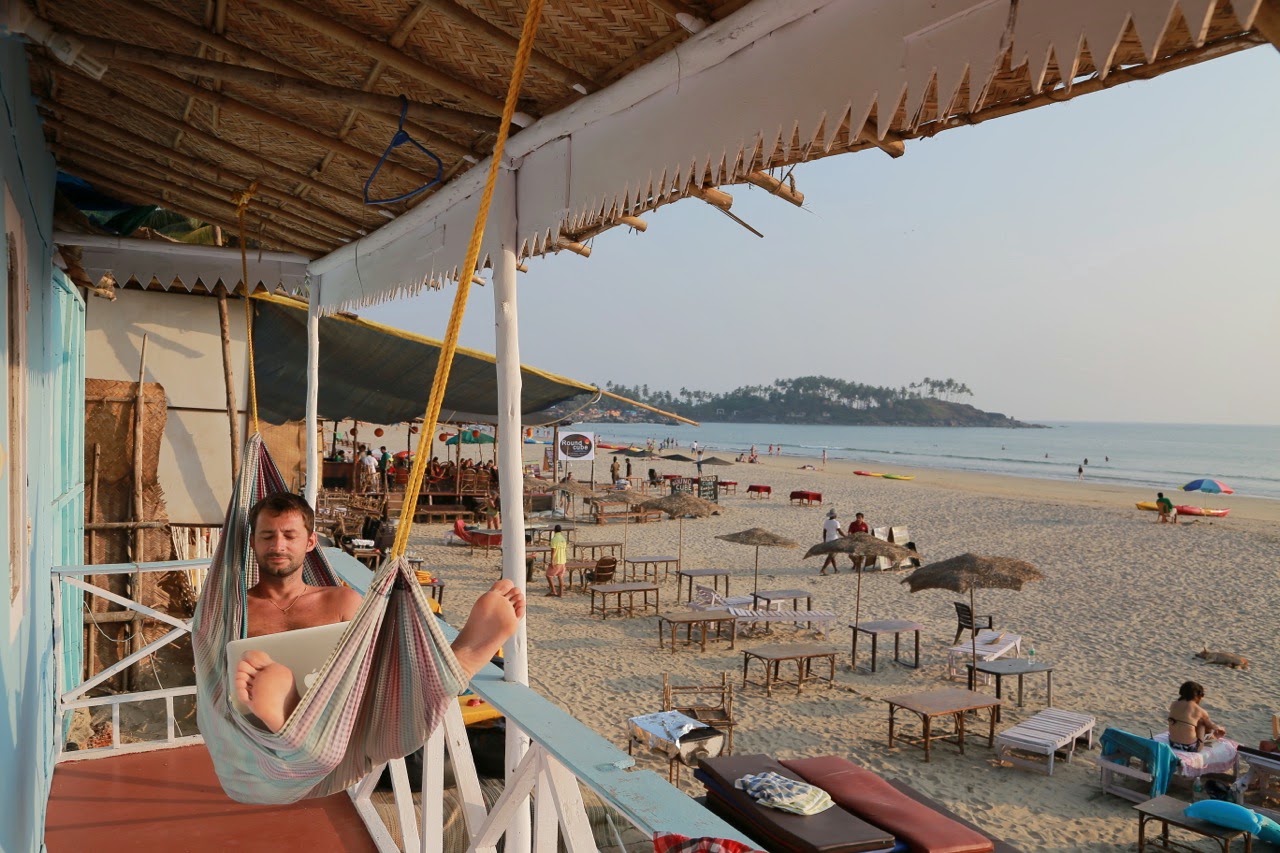 Dans le hamac devant notre bungalow