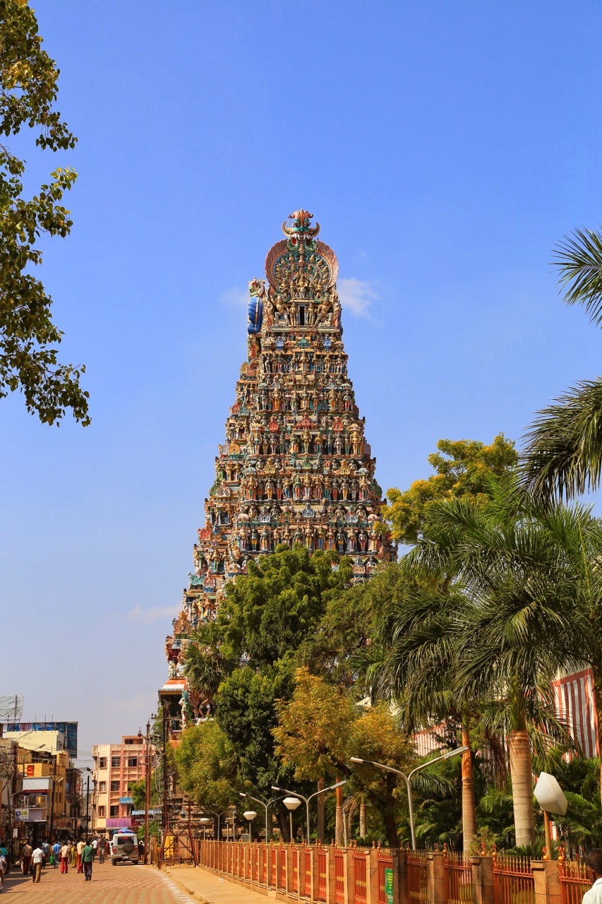 Gopuram entre les palmiers
