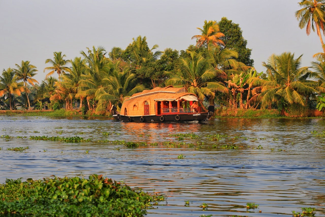 Houseboat glissant sur les backwaters du Kerala