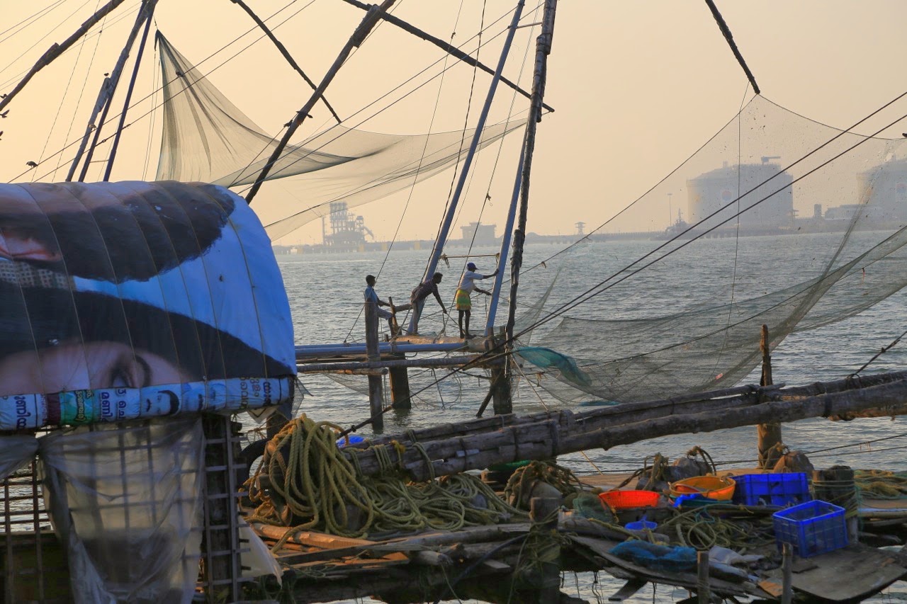 Carrelets chinois et barques