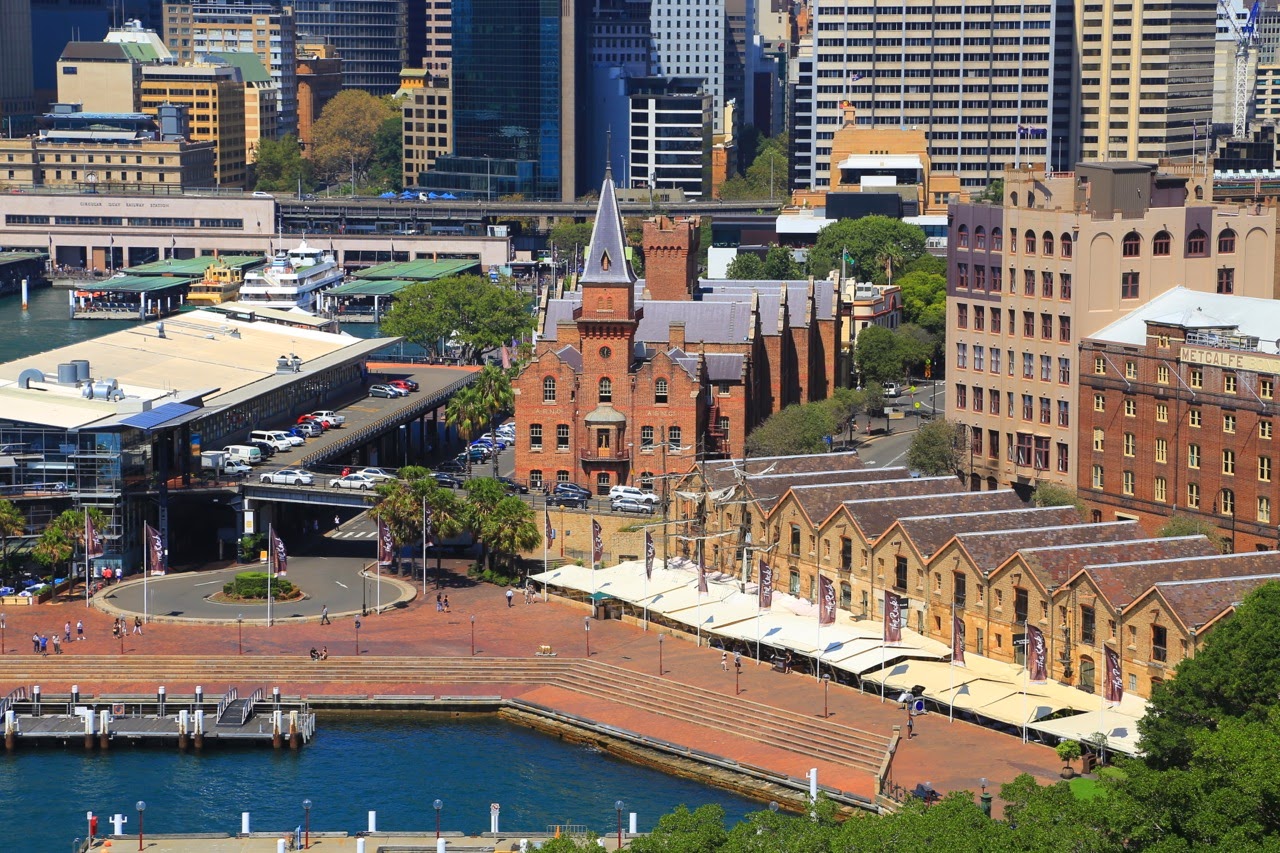 Le quartier The Rocks vu du Harbour Bridge