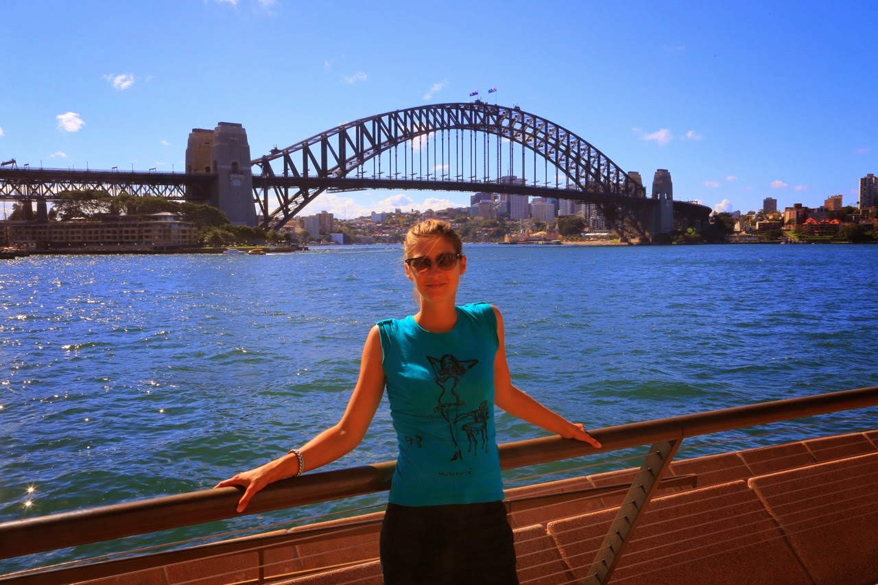 Pause face au Harbour Bridge