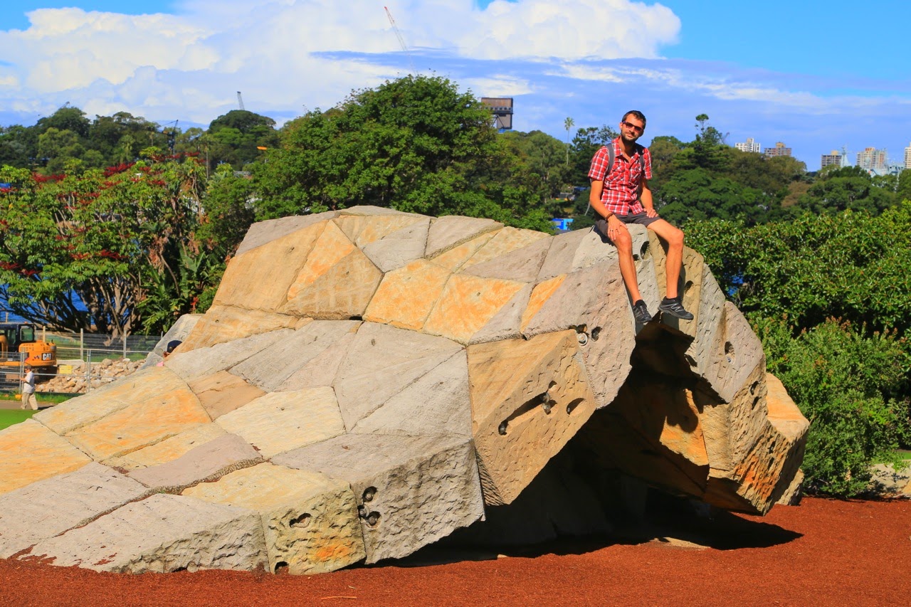 Sculpture en rocher dans les Royal Botanic Gardens