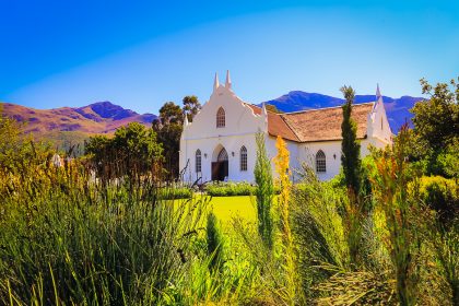 Église blanche de Franschhoek, sur la route des vins