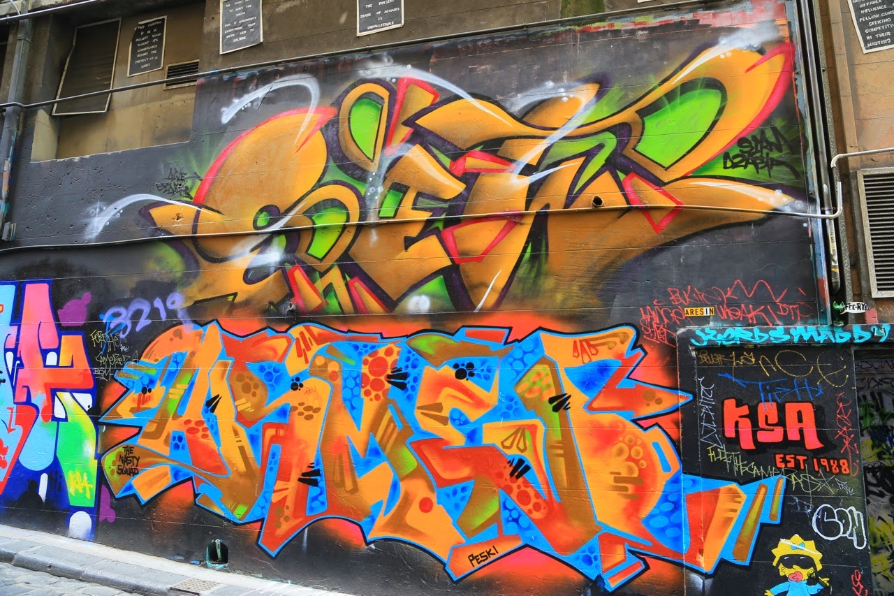 Graffiti coloré de Hosier Lane