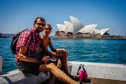 Devant l’Opéra de Sydney, en Australie