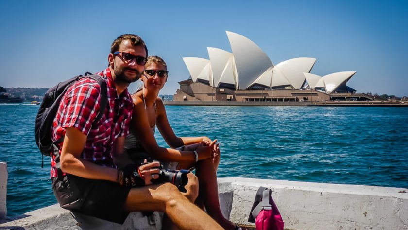 Devant l’Opéra de Sydney, en Australie