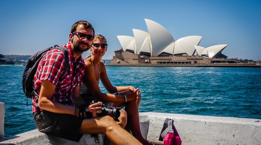 Devant l’Opéra de Sydney, en Australie