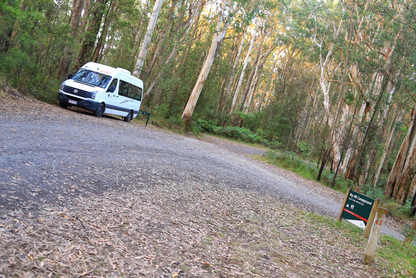 Notre campervan sur l’aire de Big Hill