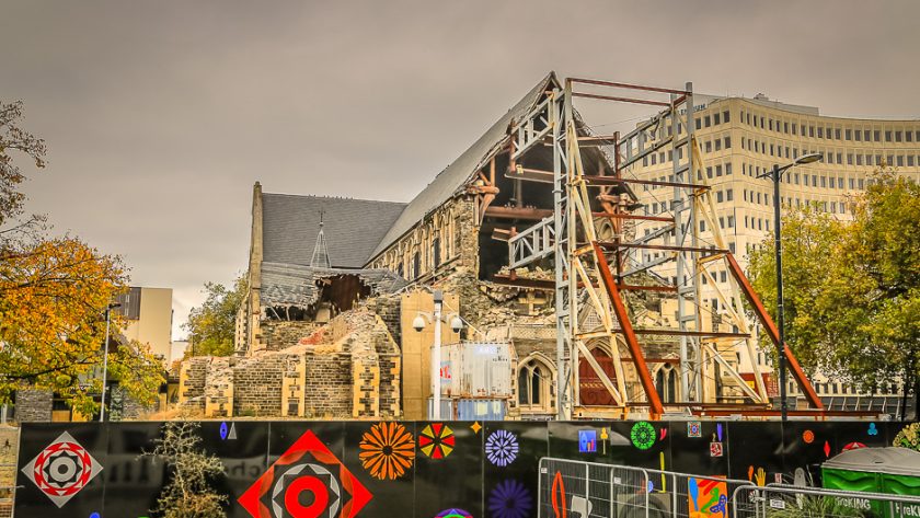 La cathédrale de Christchurch en ruines après le séisme