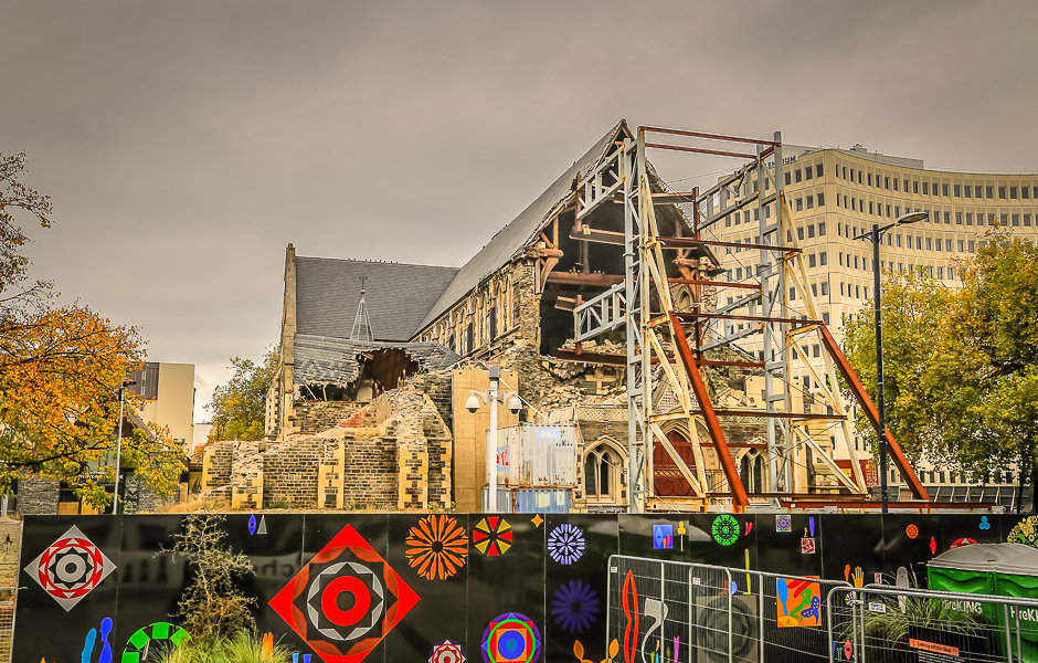La cathédrale de Christchurch en ruines après le séisme