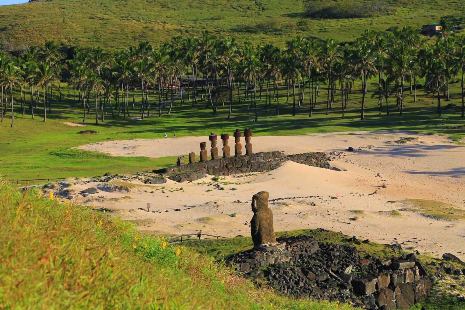 Plage d’Anakena et Ahu Nau Nau