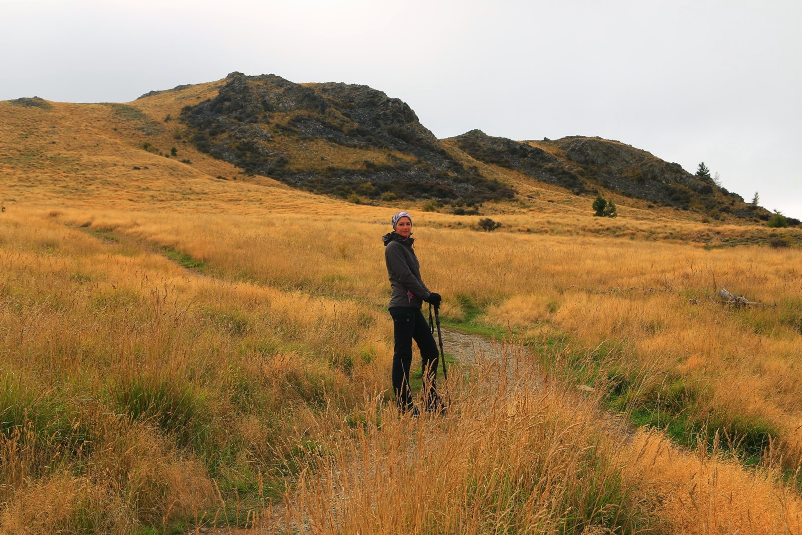 Randonneuse sur le Mt John