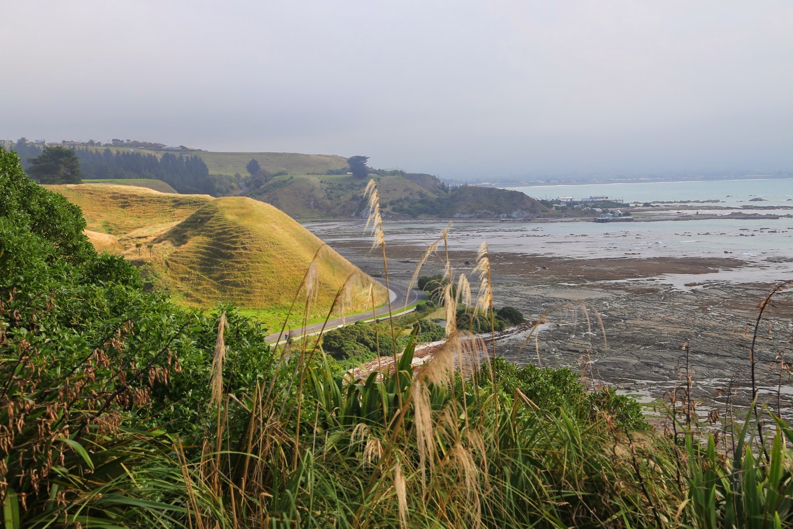 Falaise et côte dans la brume