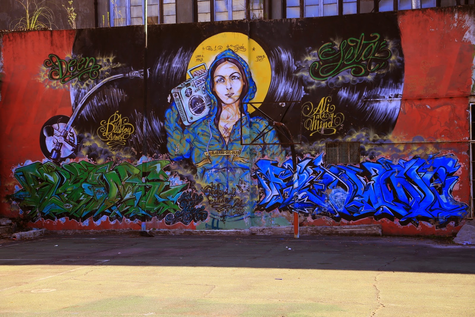 Fresque murale colorée