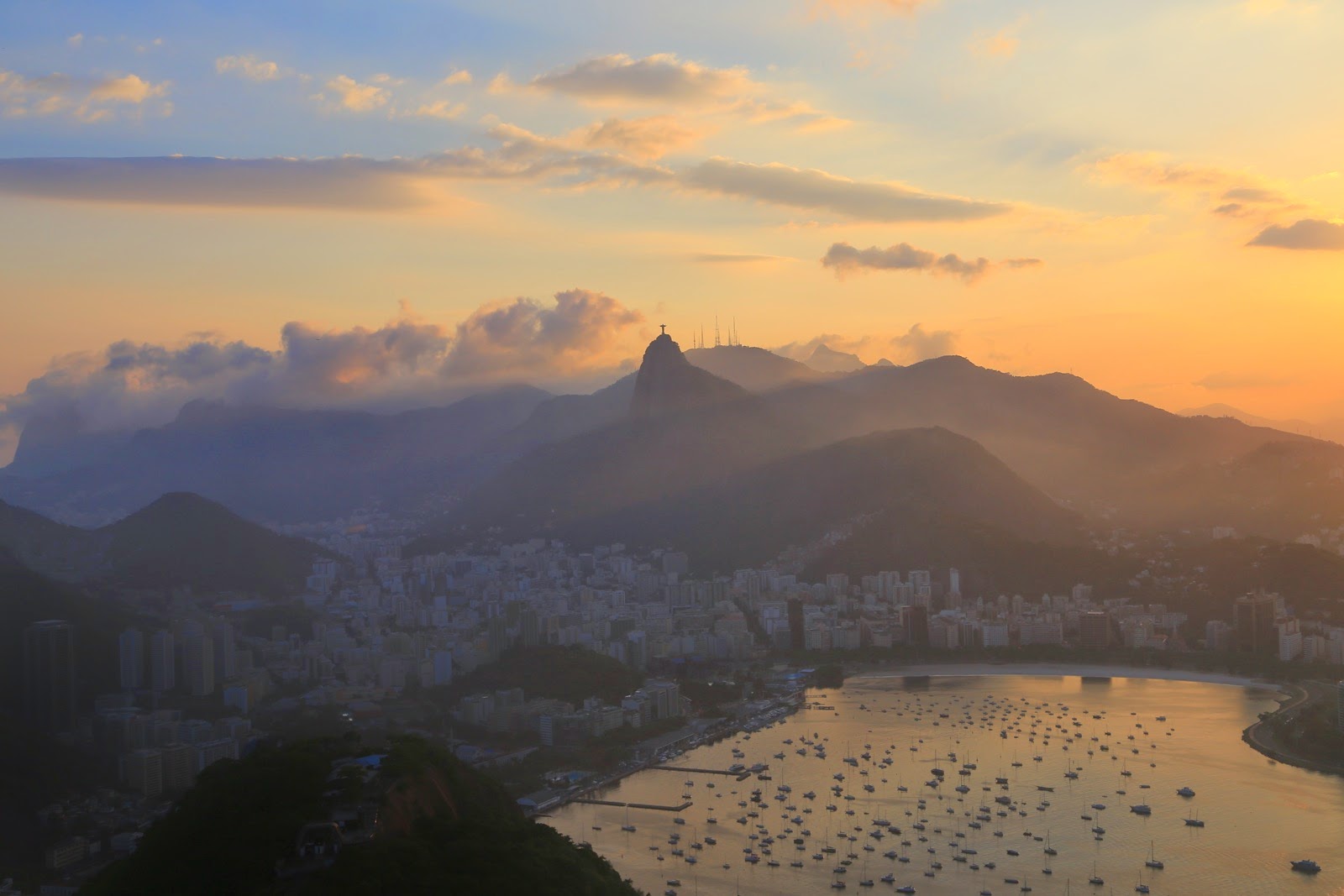 Coucher de soleil sur la baie de Botafogo