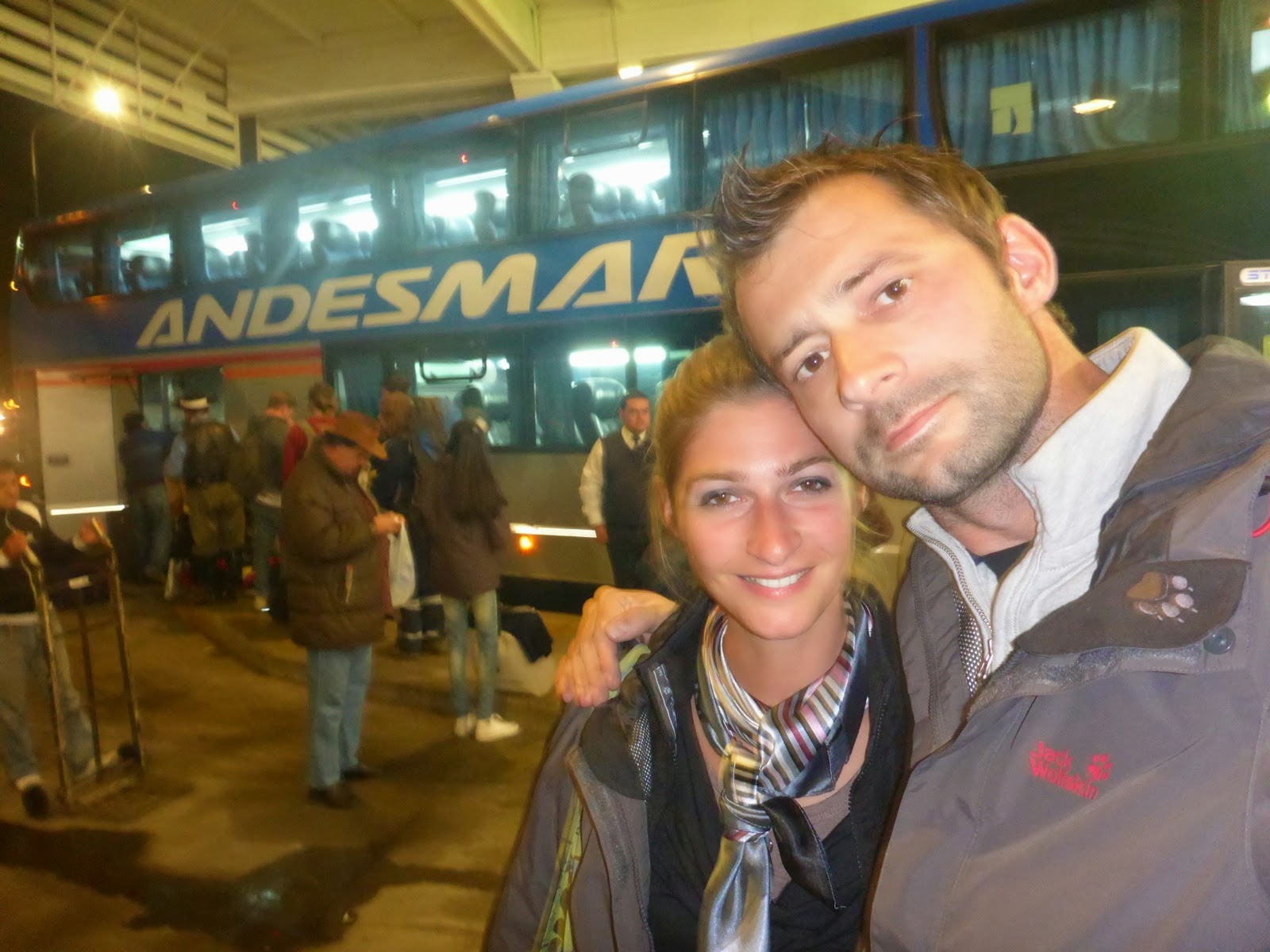 Selfie à l’arrivée du bus de nuit