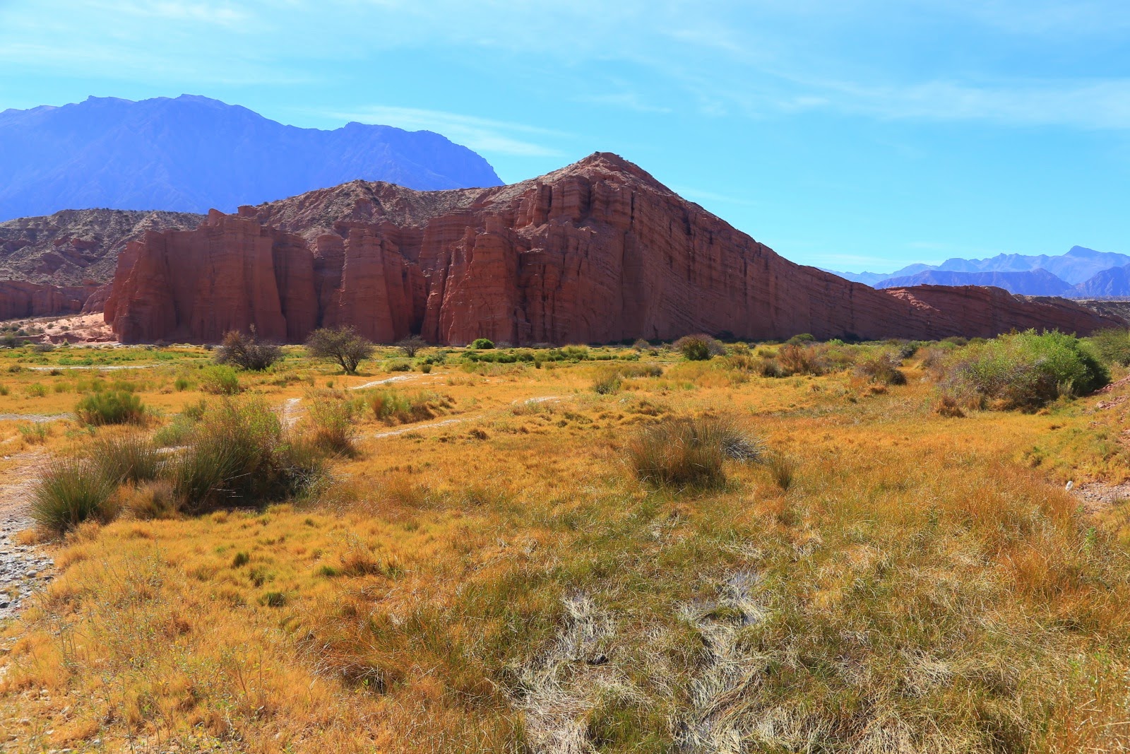 Montagne rouge et steppe