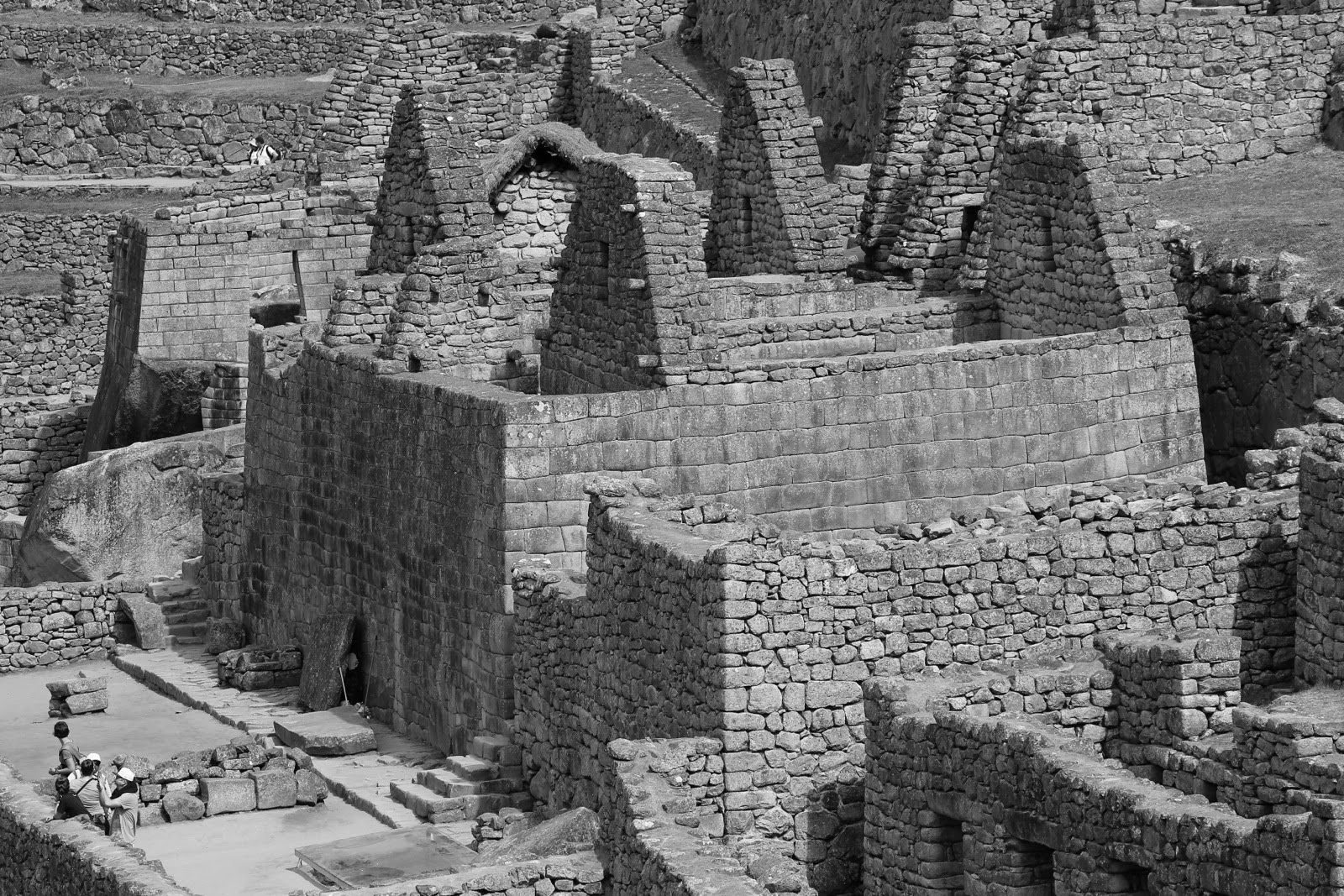 Ruines de la citadelle en noir et blanc