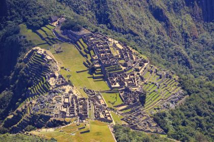 La citadelle inca vue depuis le sommet de la Montaña