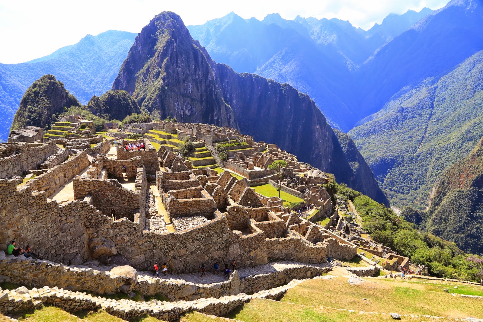 Ruines de la citadelle avec le Wayna Picchu en arrière-plan