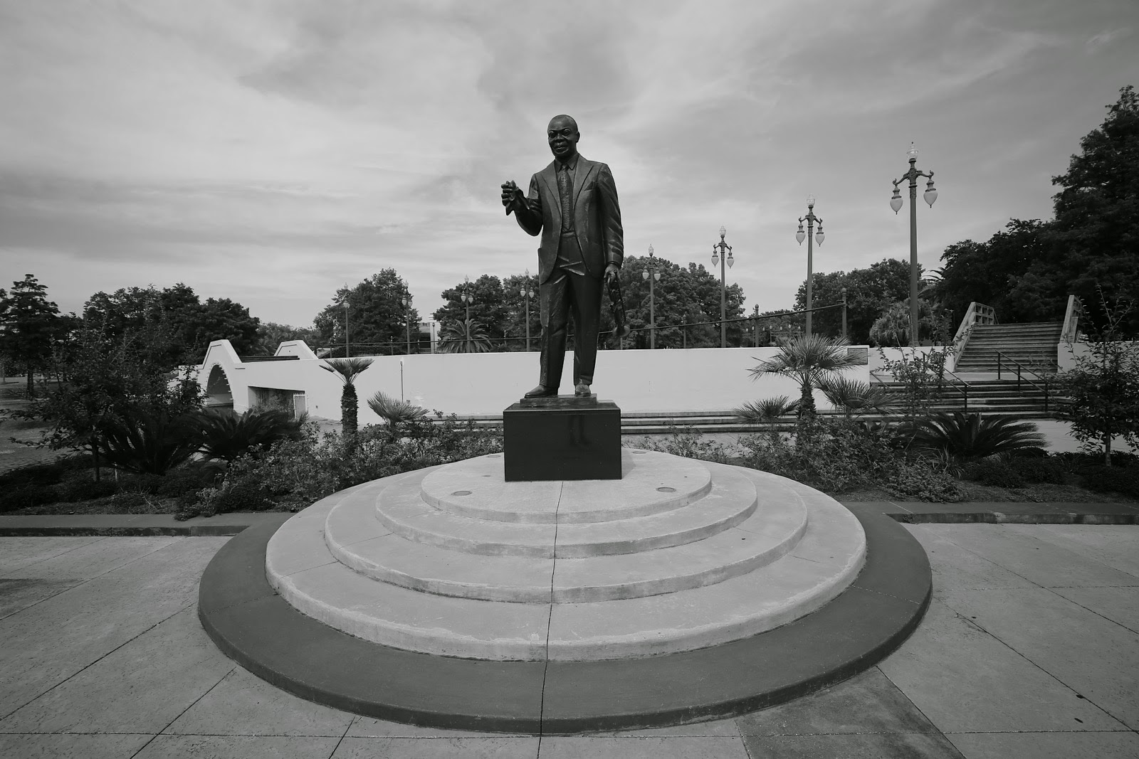 La statue de Louis Armstrong dans le parc qui porte son nom