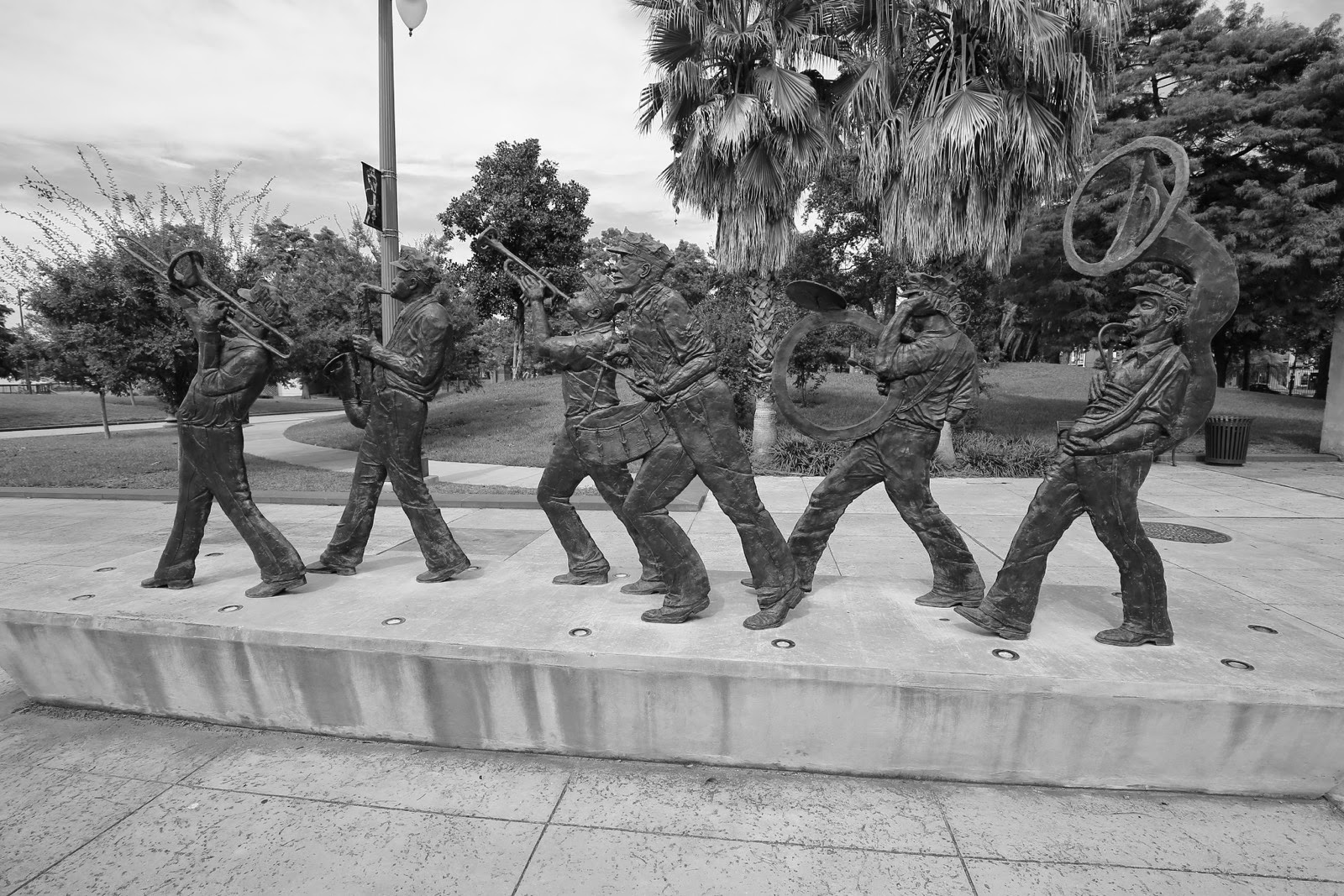 Statues de musiciens dans le Louis Armstrong Park