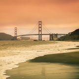 Le Golden Gate Bridge de San Francisco depuis Baker Beach