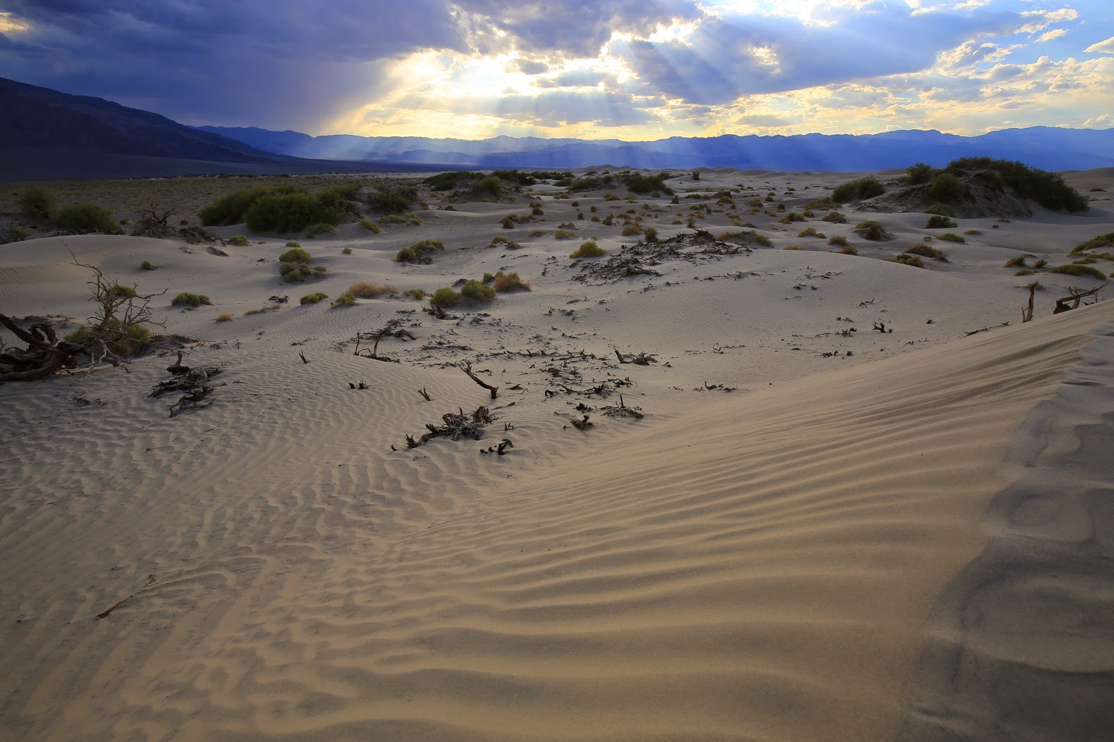 Le sable blanc des dunes de Mesquite