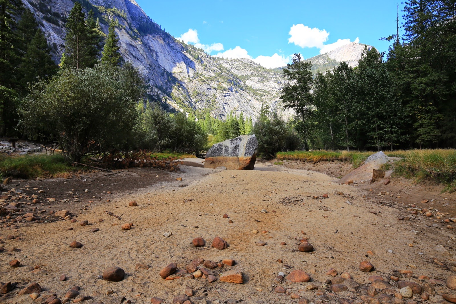 Le lit du Mirror Lake asséché
