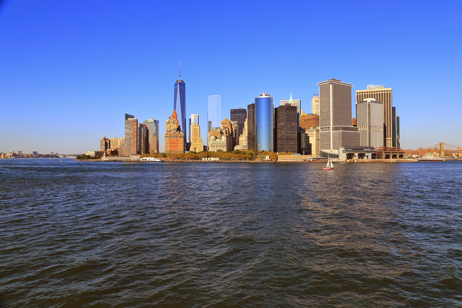 Le skyline de Lower Manhattan depuis le ferry