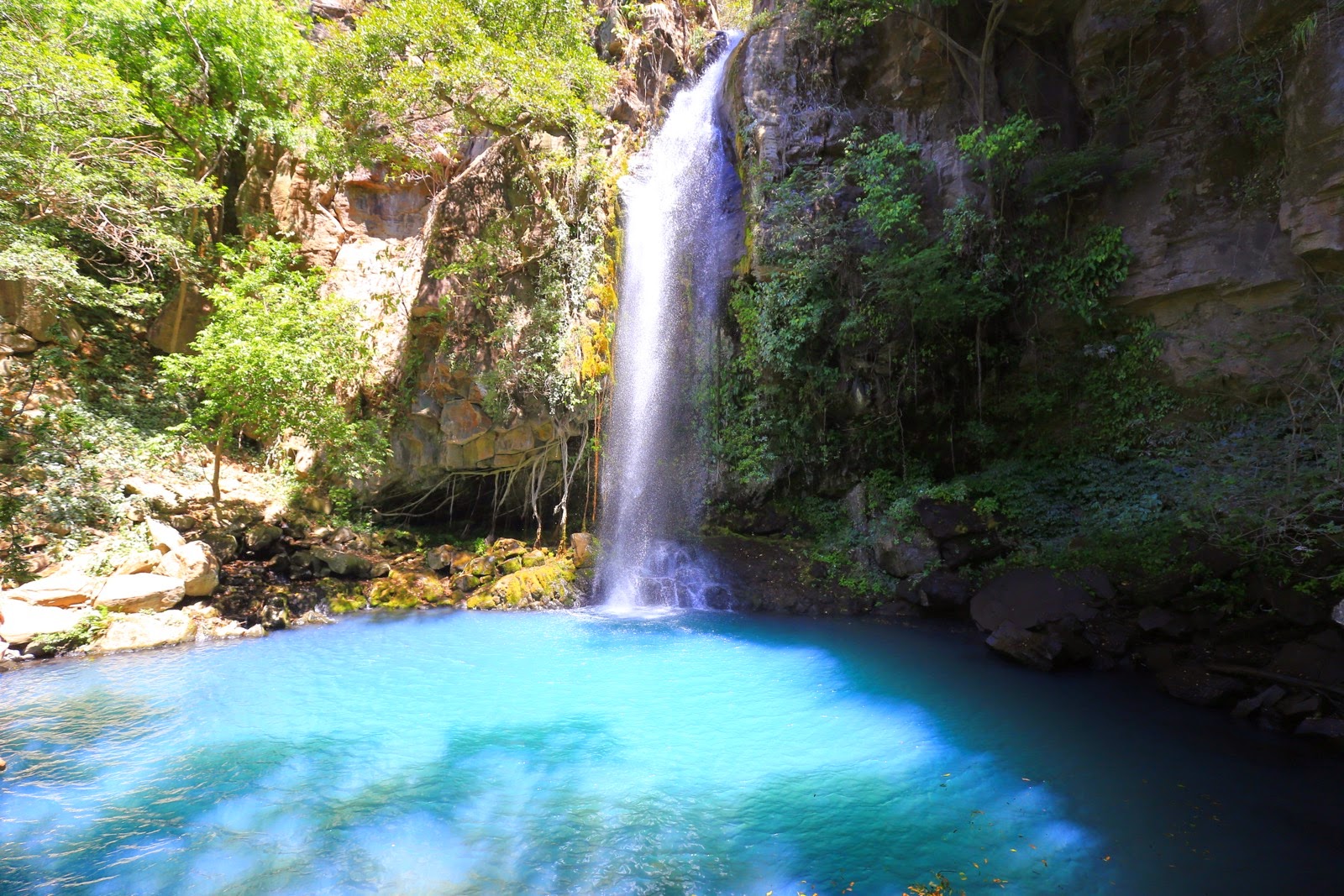 La cascade La Cangreja et son bassin turquoise, dans le parc du Rincon de la Vieja