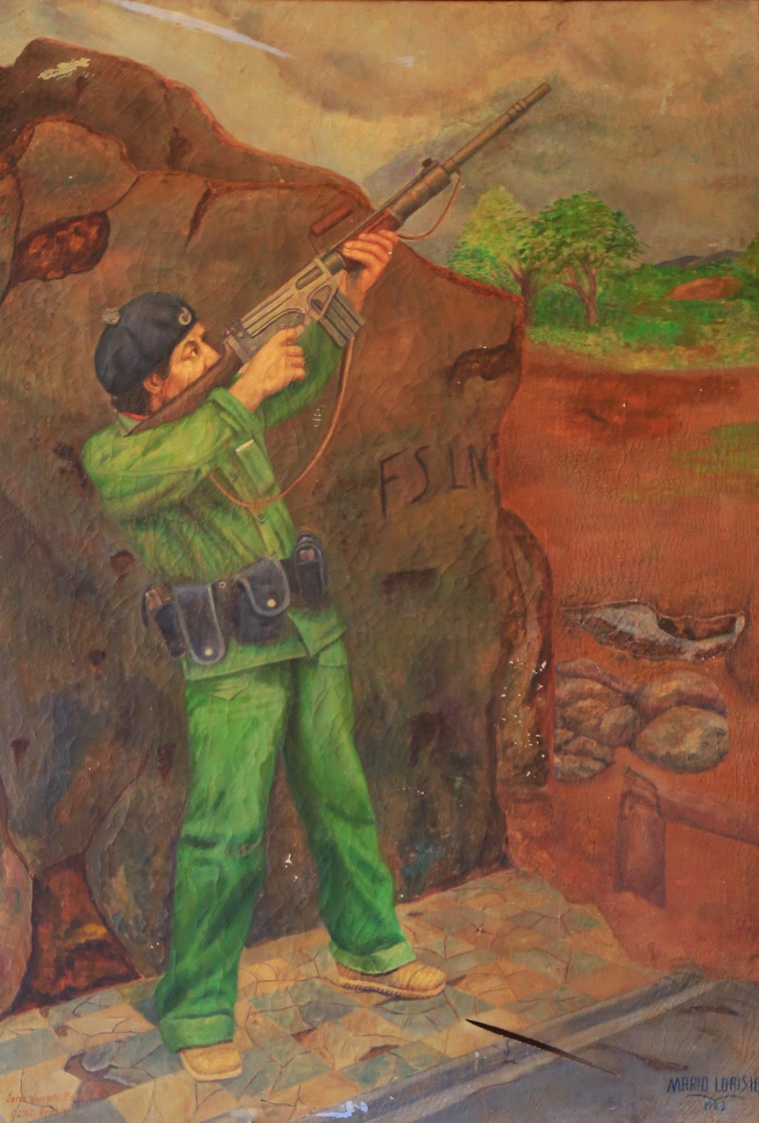 Fresque d’un combattant de la révolution