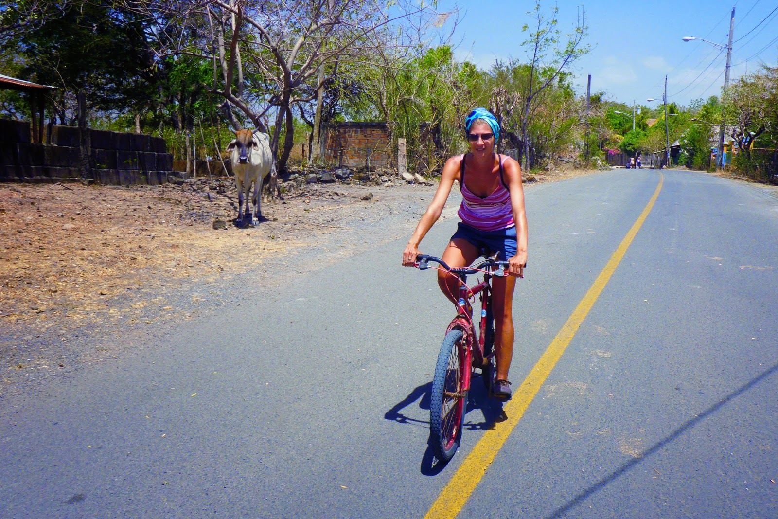 Balade à vélo sur la route du village