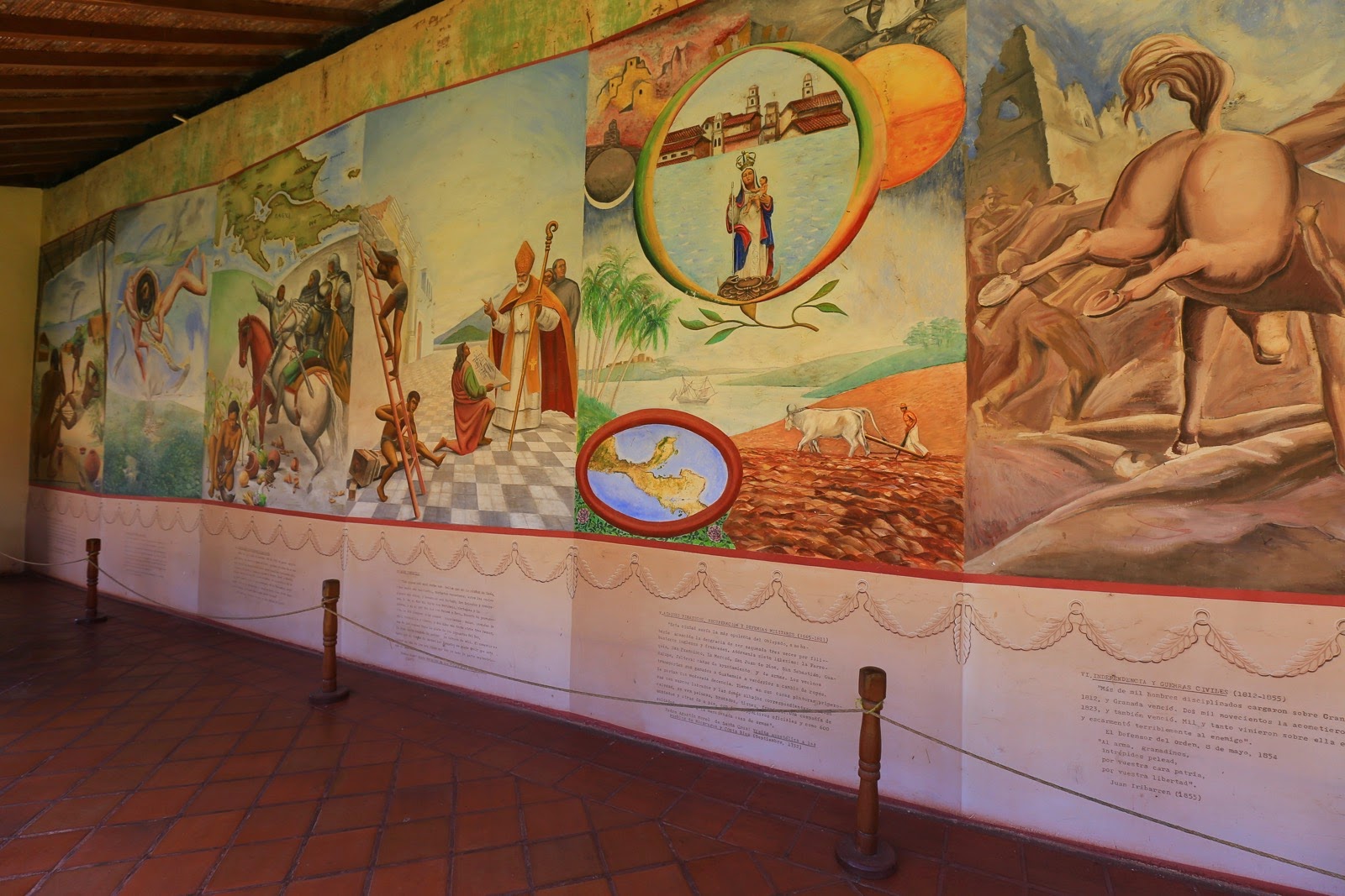 Fresques murales racontant l’histoire du Nicaragua