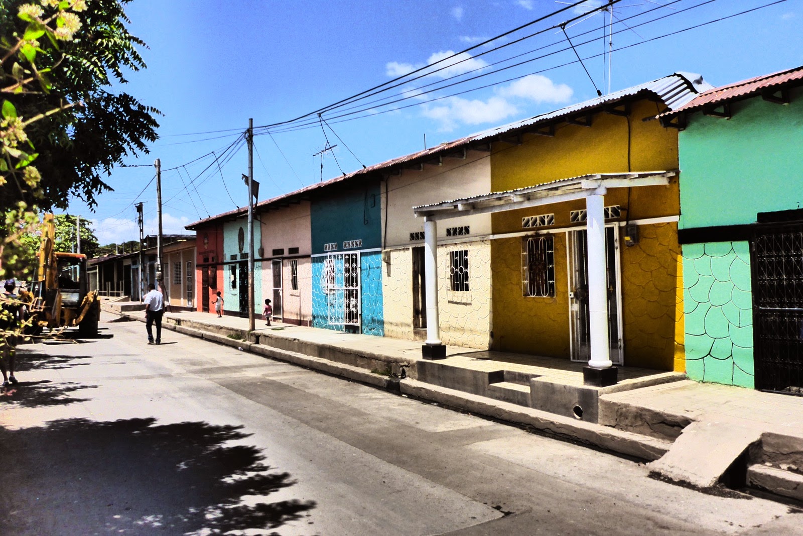 Maisons colorées le long d’une rue