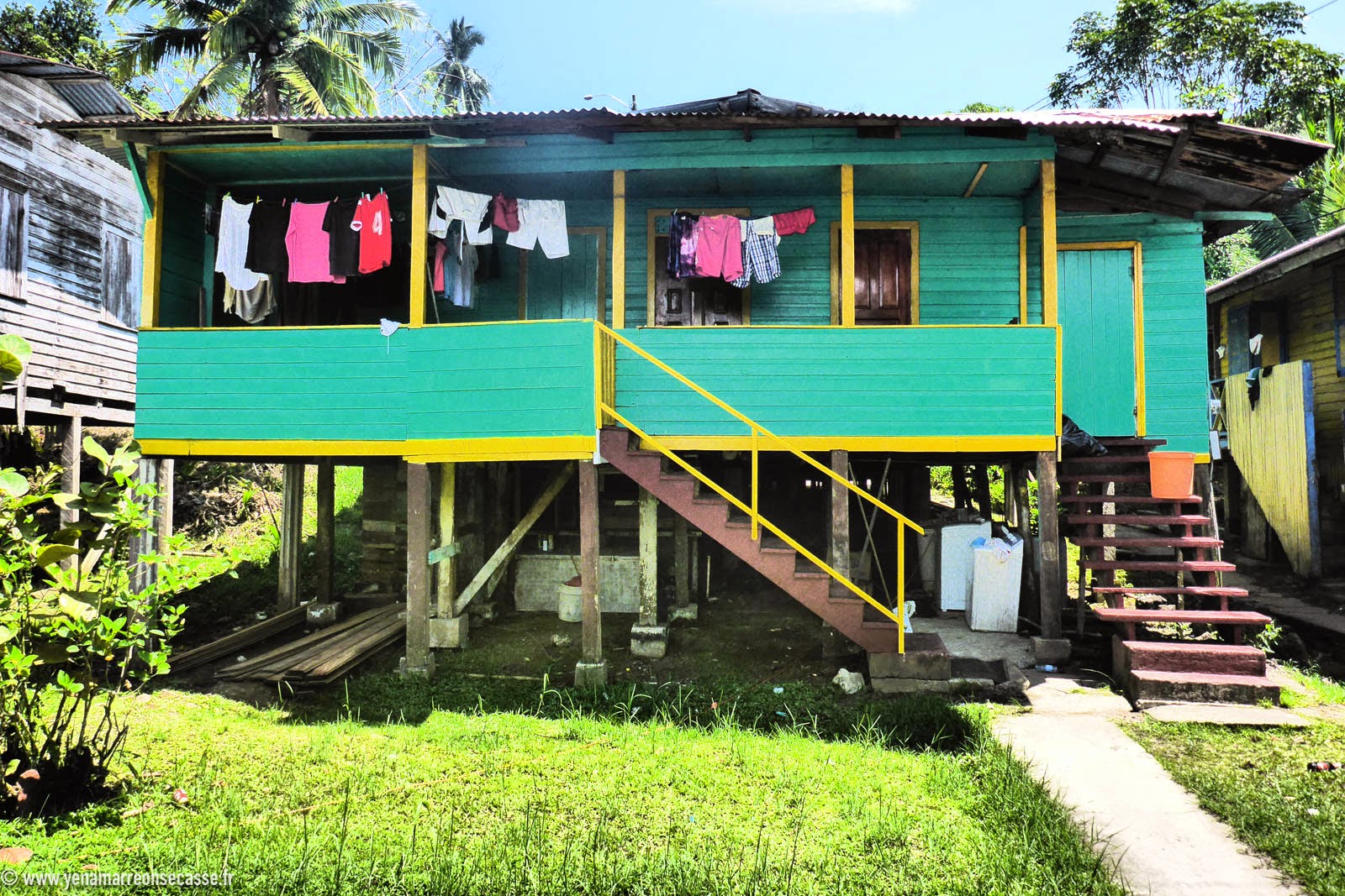 Notre cabane verte sur pilotis dans la jungle