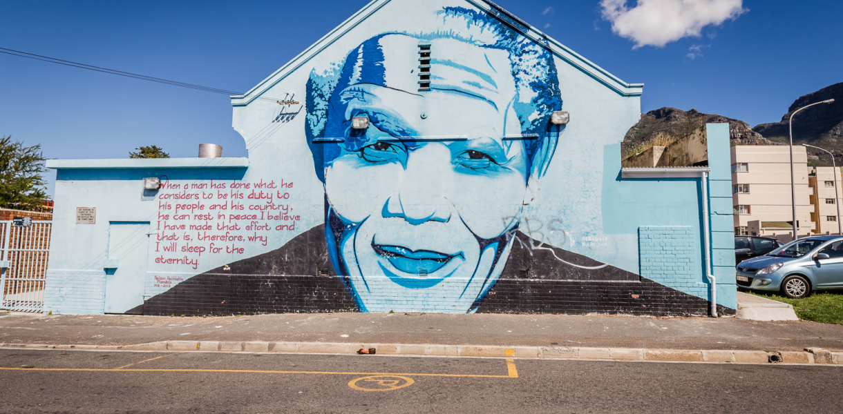 Fresque de Nelson Mandela à Cape Town