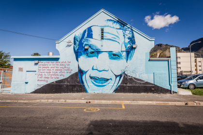 Fresque de Nelson Mandela à Cape Town