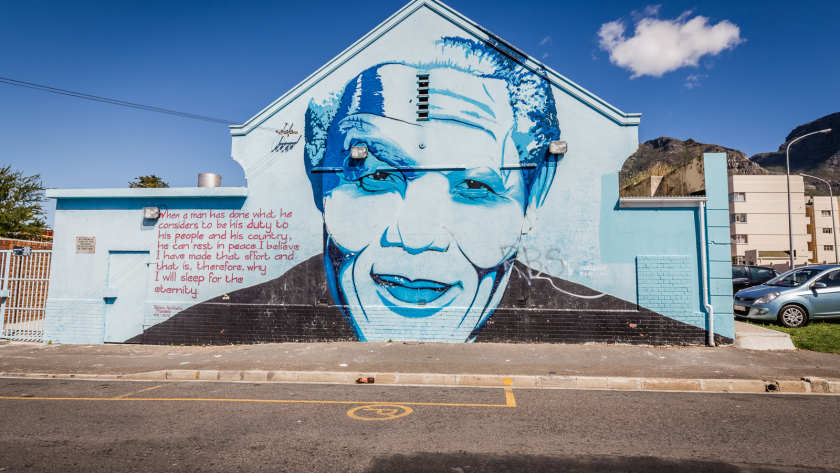 Fresque de Nelson Mandela à Cape Town