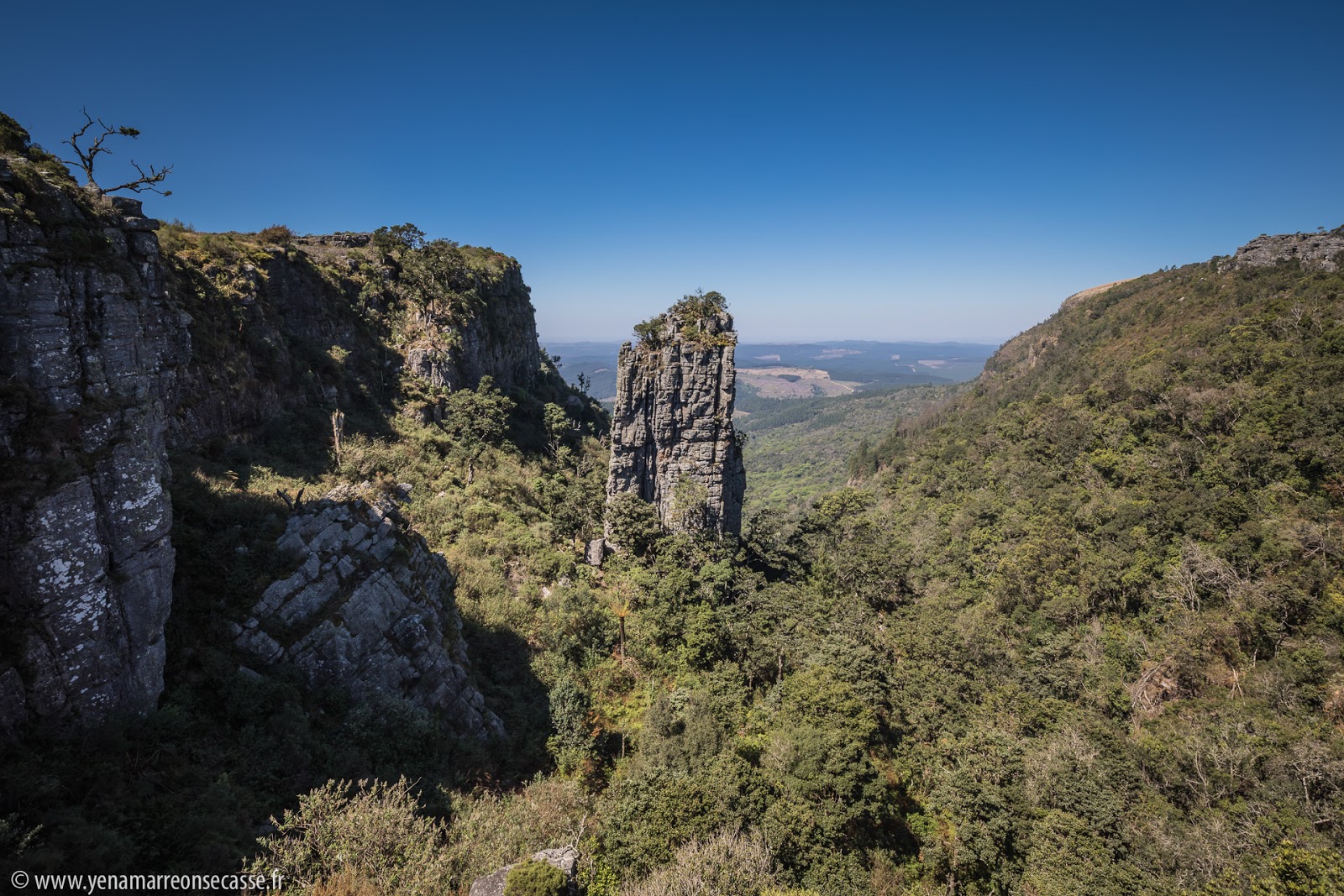 Le Pinnacle Rock dans son canyon