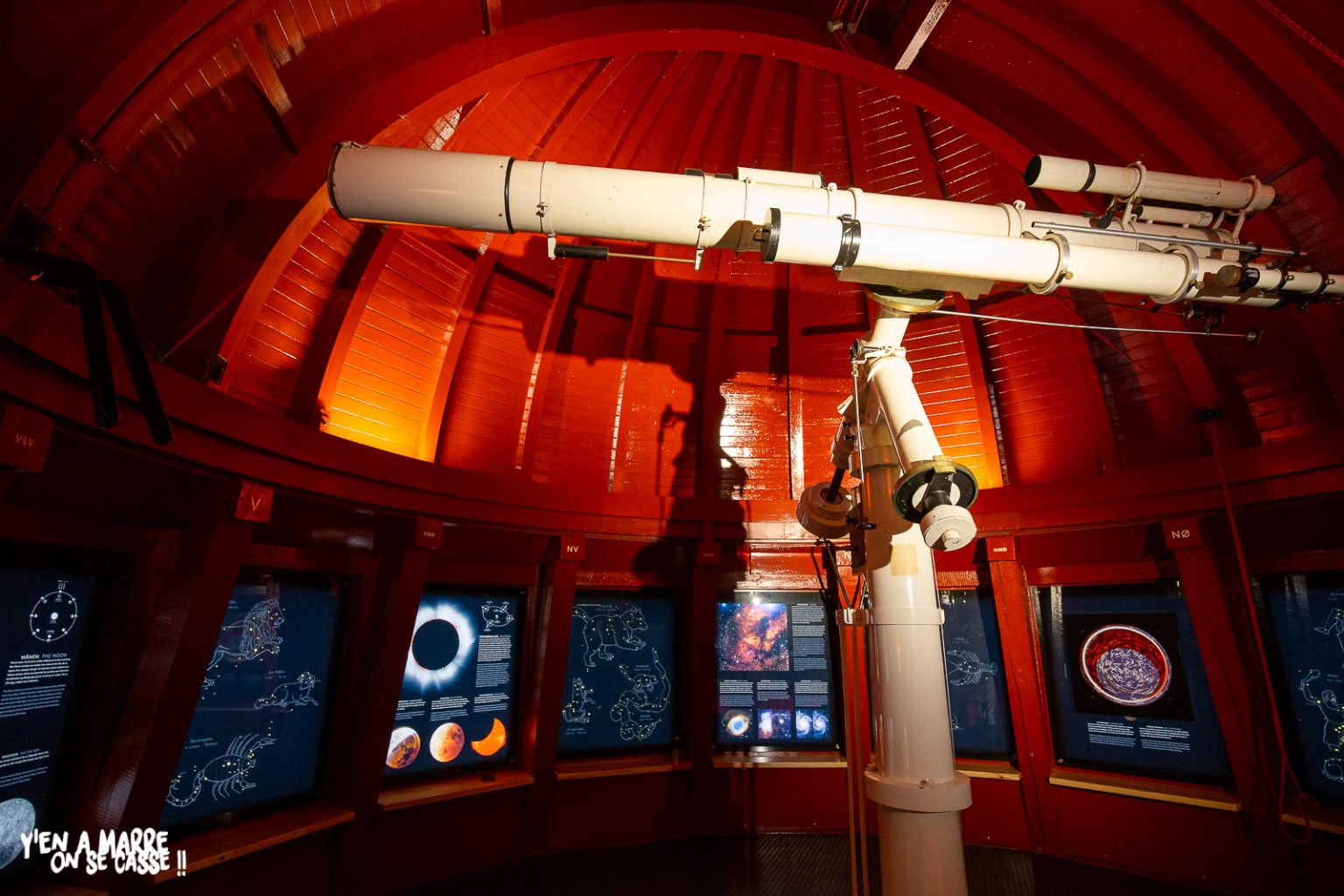 Grande lunette de l’observatoire sous la coupole rouge de la Rundetårn